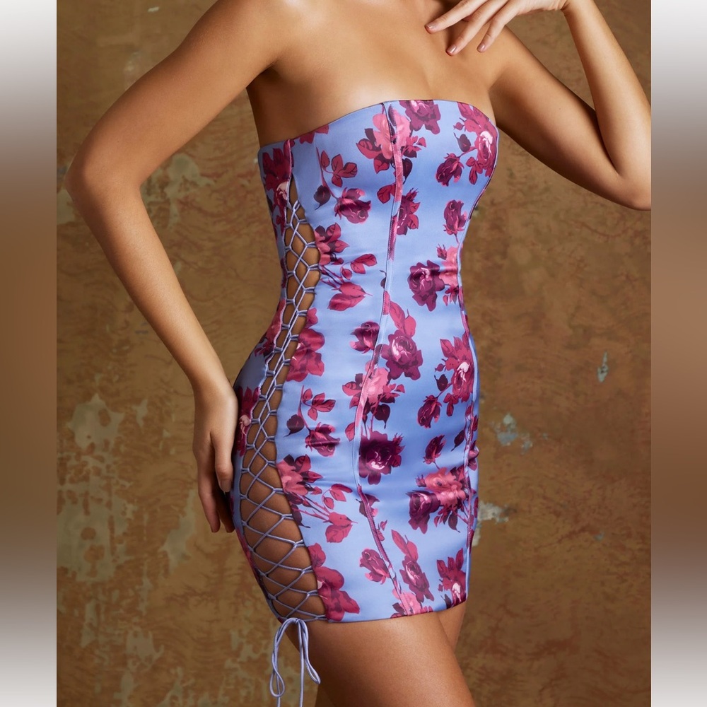 Oh Polly Floral Mini Dress - Purple and Pink